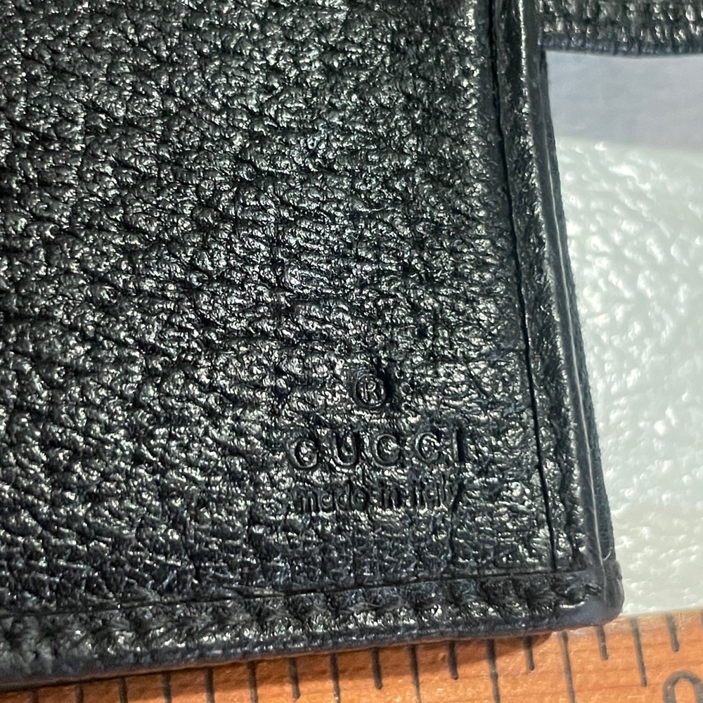 Gucci Black GG Canvas Leather Bifold Wallet Gold Horsebit Hardware - Picture 9 of 14